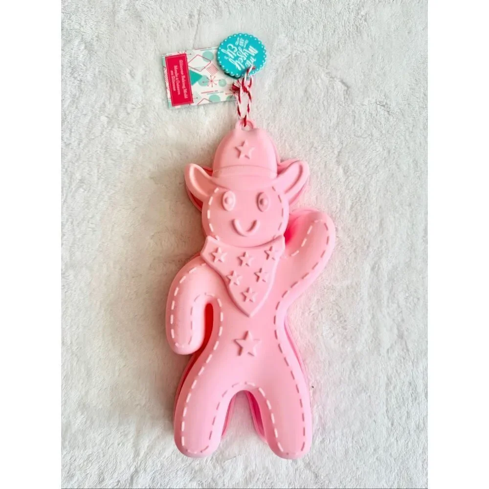 Pink Cowboy Silicone Mold | Cowgirl Cookie Mold Chocolate Candy Resin Soap Mold